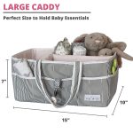 Lily Miles Baby Diaper Caddy - Large Organizer Tote Bag for Infant Boy or Girl - Baby Shower Basket - Nursery Must Haves - Registry Favorites - Collapsible Newborn Caddie Car Travel - Image 4